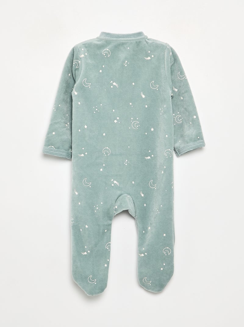 Pyjama dors bien en velours Bleu - Kiabi