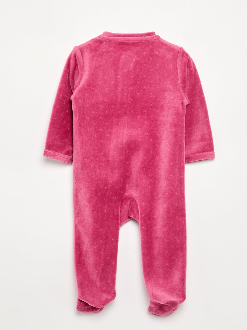 Pyjama dors bien en velours Fuchsia - Kiabi
