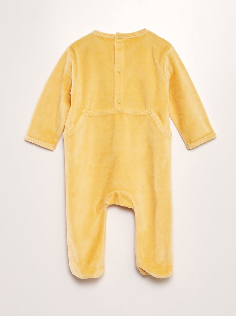 Pyjama dors-bien en velours Jaune - Kiabi