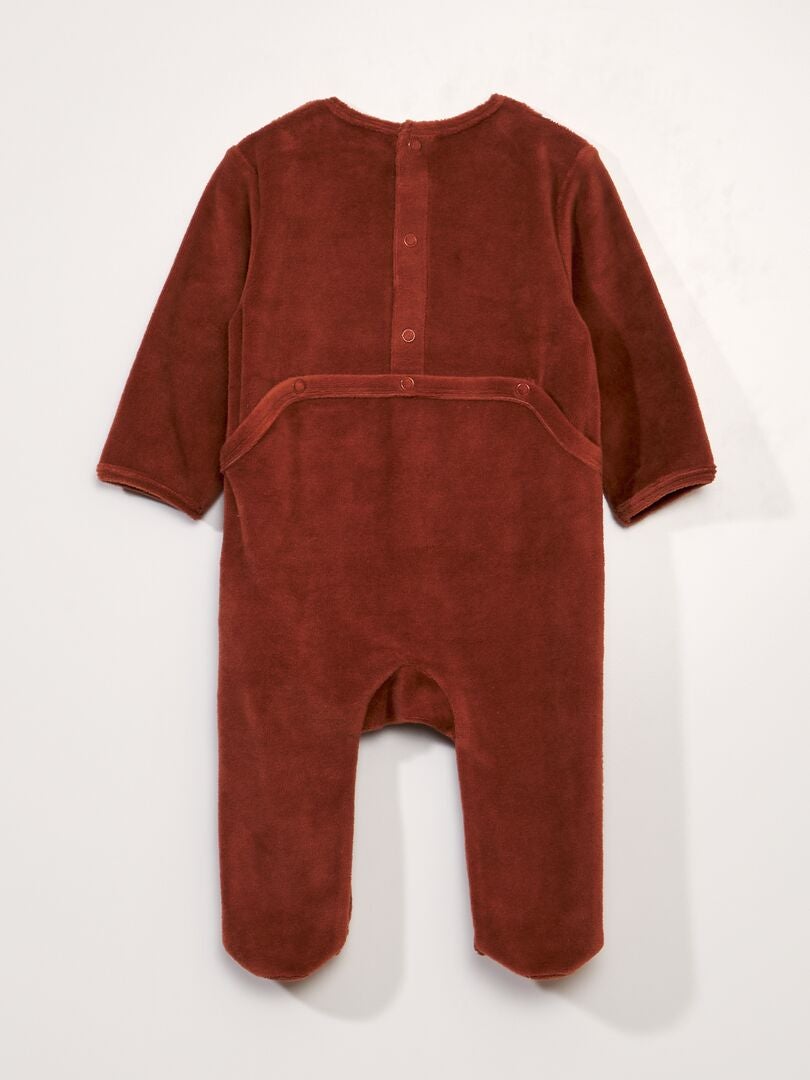 Pyjama dors-bien en velours Marron - Kiabi