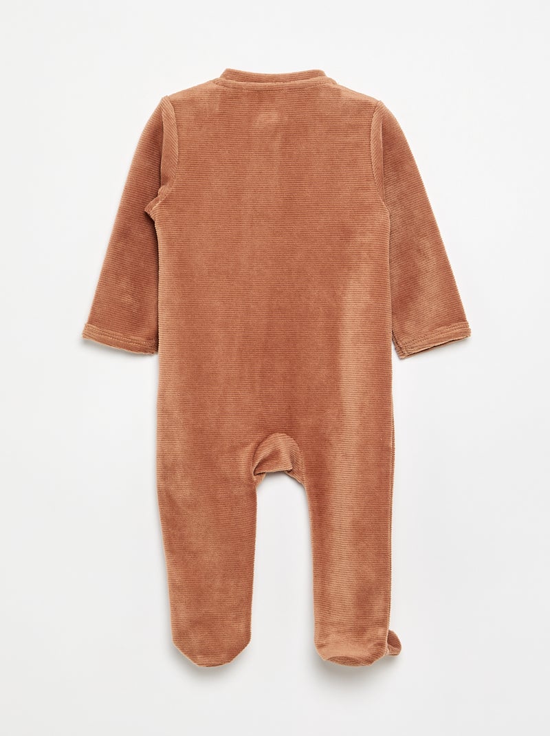 Pyjama dors bien en velours Marron - Kiabi