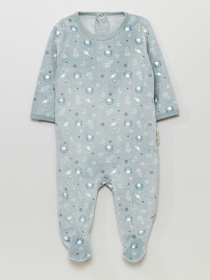 Petit Béguin - Pyjama Bébé En Velours Louisa