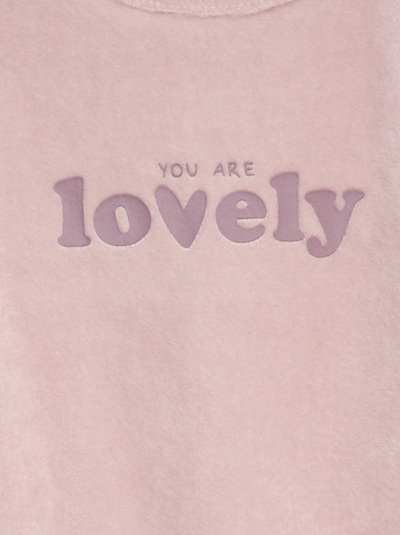 Pyjama dors-bien en velours Rose - Kiabi