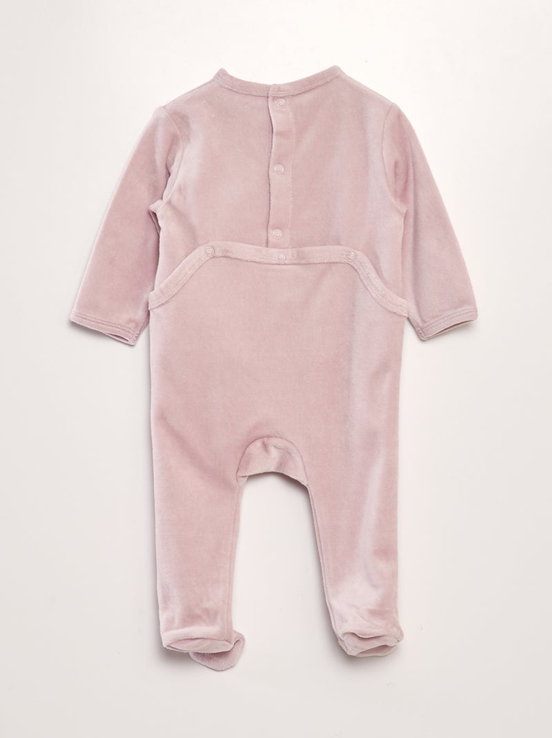 Pyjama dors-bien en velours Rose - Kiabi