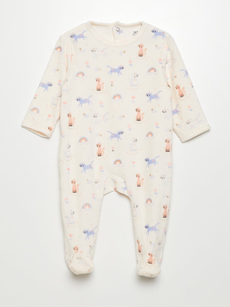 Pyjama dors-bien en velours Rose clair - Kiabi
