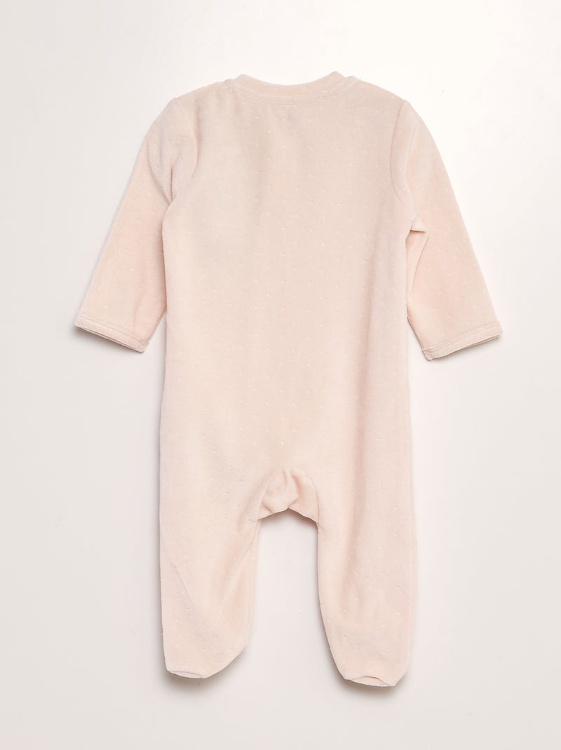 Pyjama dors-bien en velours Rose clair - Kiabi