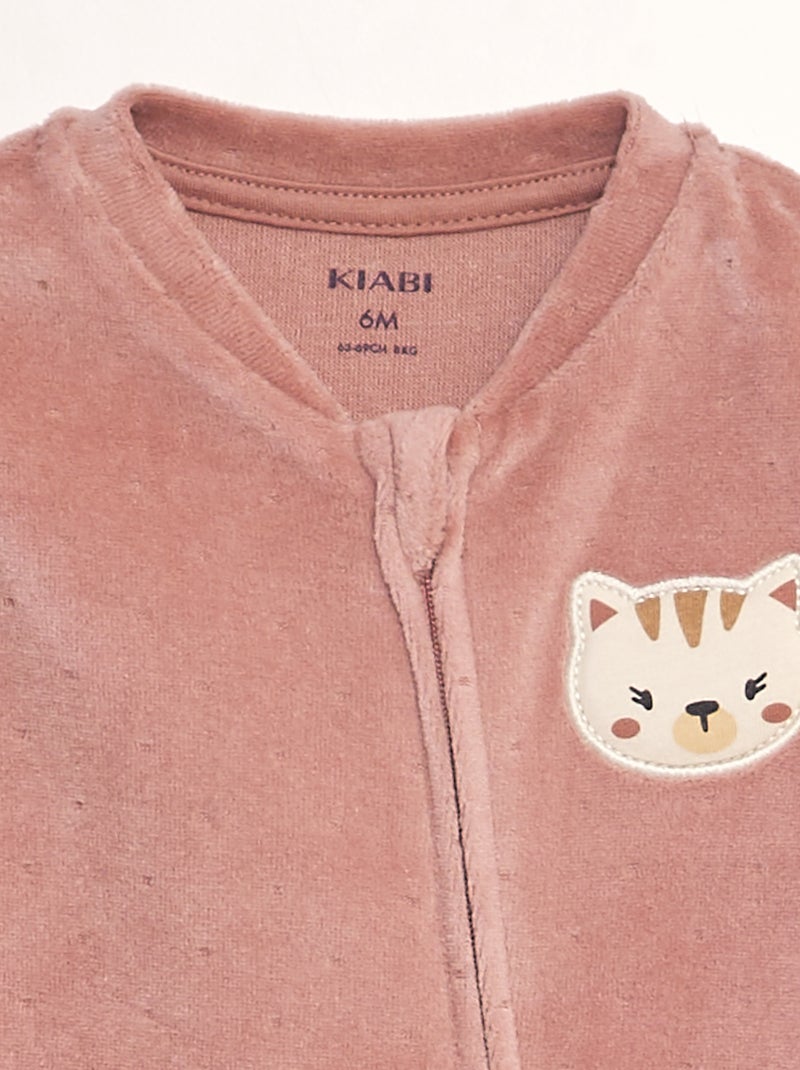 Pyjama dors-bien en velours Rose foncé - Kiabi