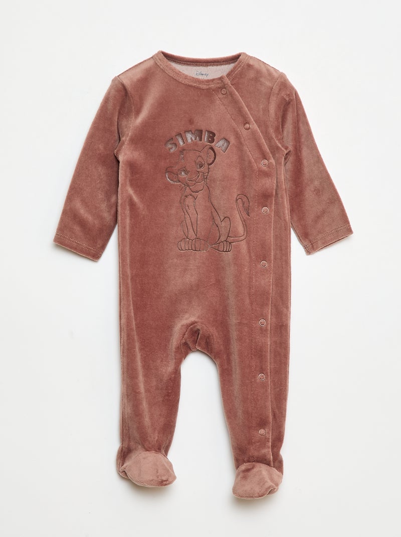 Pyjama dors-bien en velours 'Simba' 'Disney' Marron - Kiabi