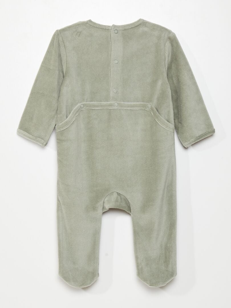 Pyjama dors-bien en velours Vert 'dino' - Kiabi