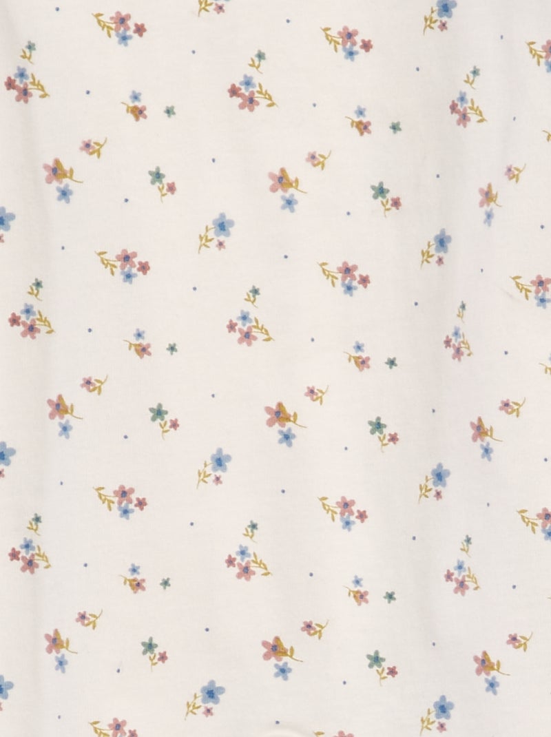 Pyjama dors-bien imprimé avec pieds Blanc flower - Kiabi