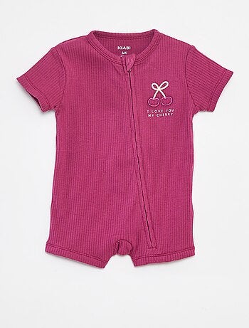 Pyjama dors-bien léger zippé à manches courtes