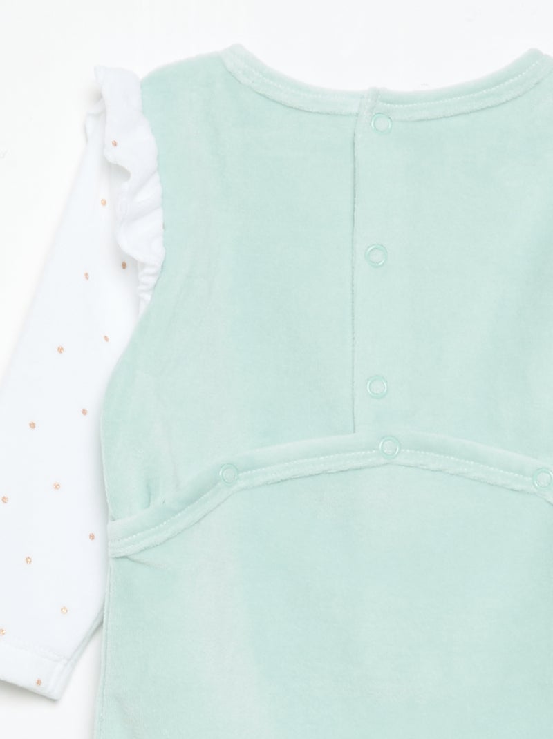 Pyjama dors bien 'Petit Béguin' avec volants aux épaules Vert - Kiabi