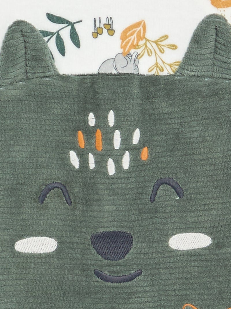 Pyjama dors bien 'Petit Béguin' bi-matière Vert - Kiabi