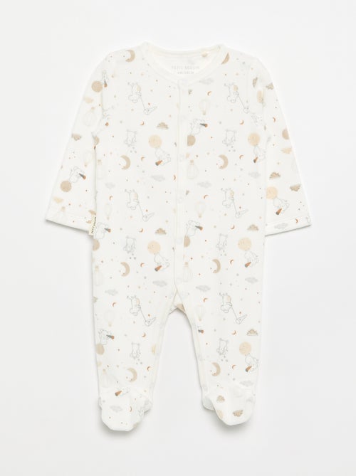 Pyjama dors bien 'Petit Béguin' en velours - Kiabi