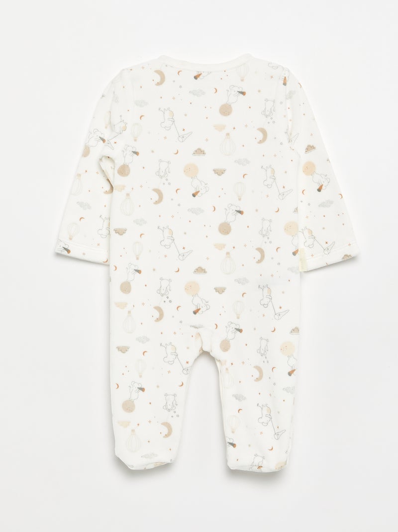 Pyjama dors bien 'Petit Béguin' en velours Beige - Kiabi