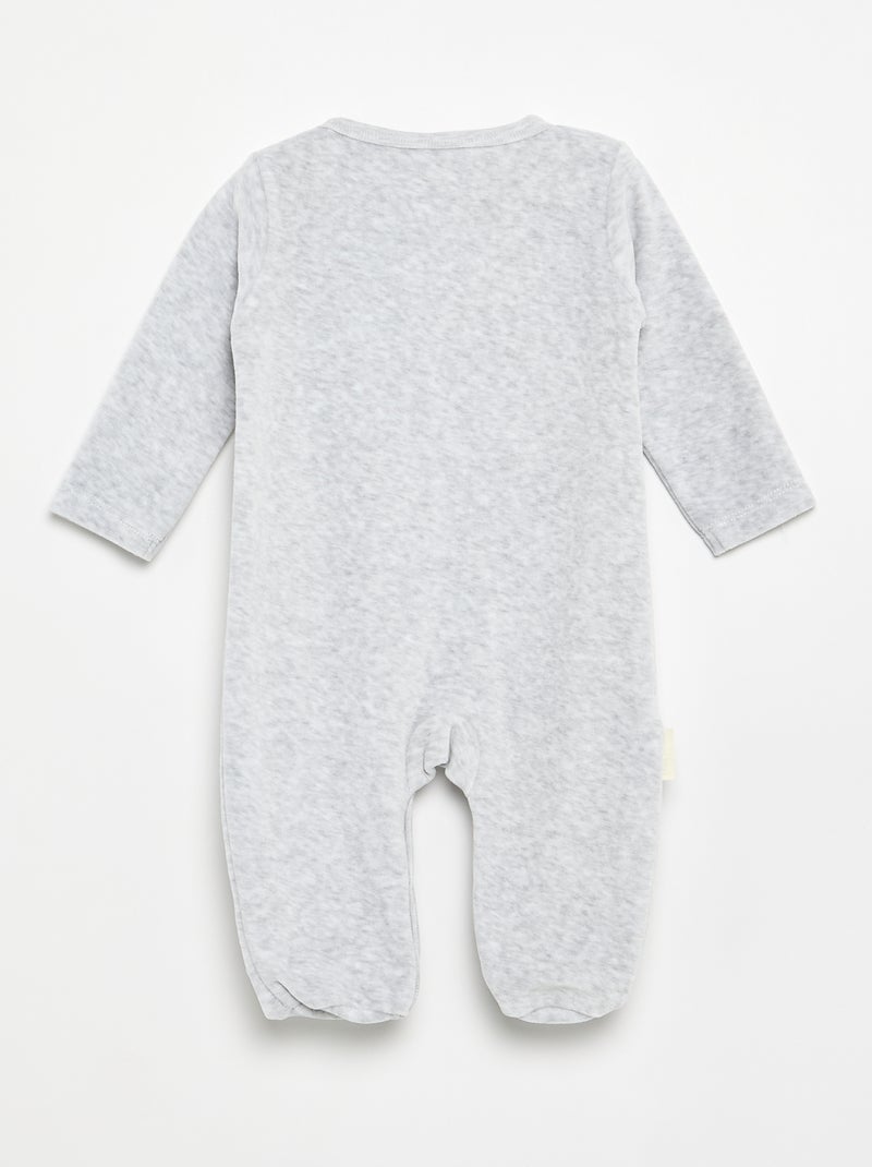 Pyjama dors bien 'Petit Béguin' en velours Gris - Kiabi