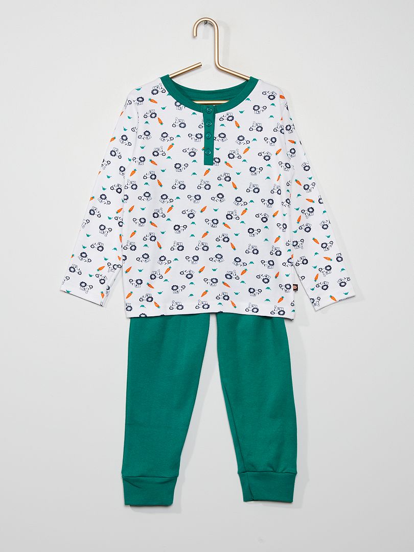 Pyjama ecru / groen - Kiabi