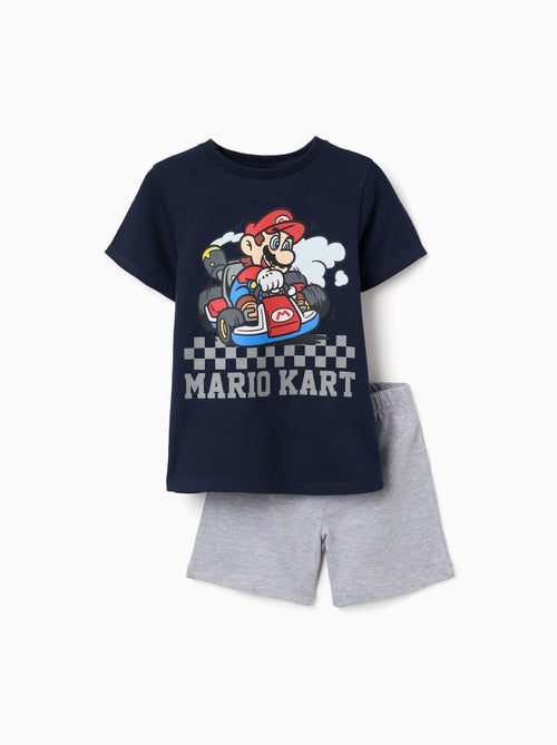 Pyjama en coton à manches courtes avec imprimé Mario Kart - Kiabi Pyjama en coton à manches courtes avec imprimé Mario Kart - Kiabi