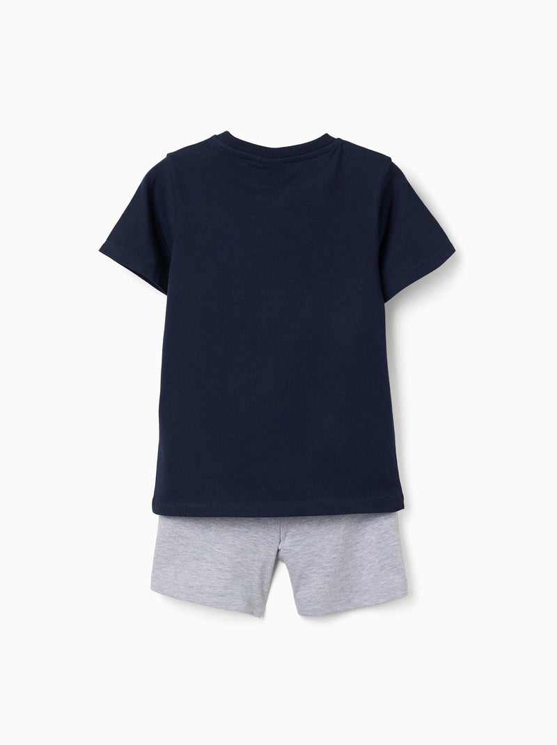 Pyjama en coton à manches courtes avec imprimé Mario Kart Bleu Bleu - Kiabi