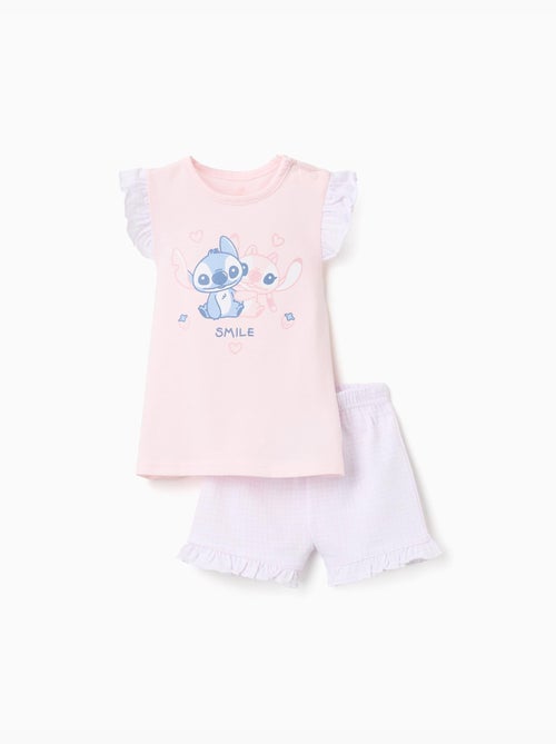 Pyjama en coton à manches courtes et imprimé Stitch - Kiabi