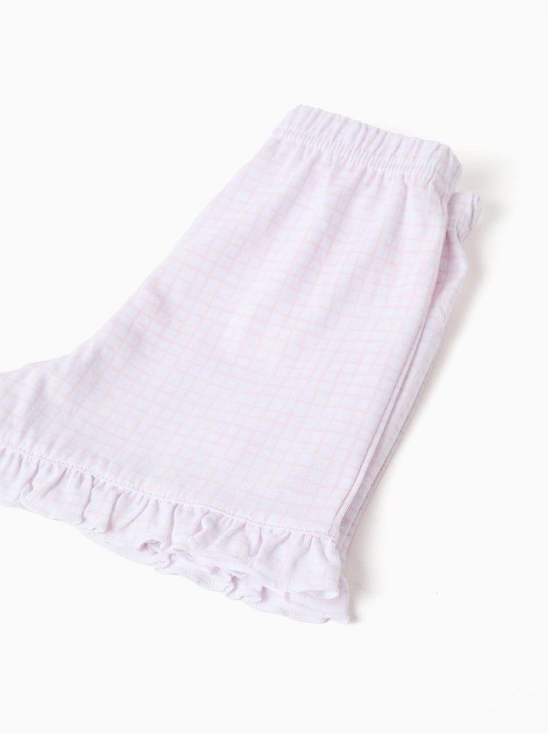 Pyjama en coton à manches courtes et imprimé Stitch Rose clair - Kiabi