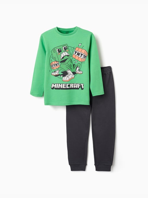 Pyjama en coton à manches longues avec imprimé Minecraft - Kiabi