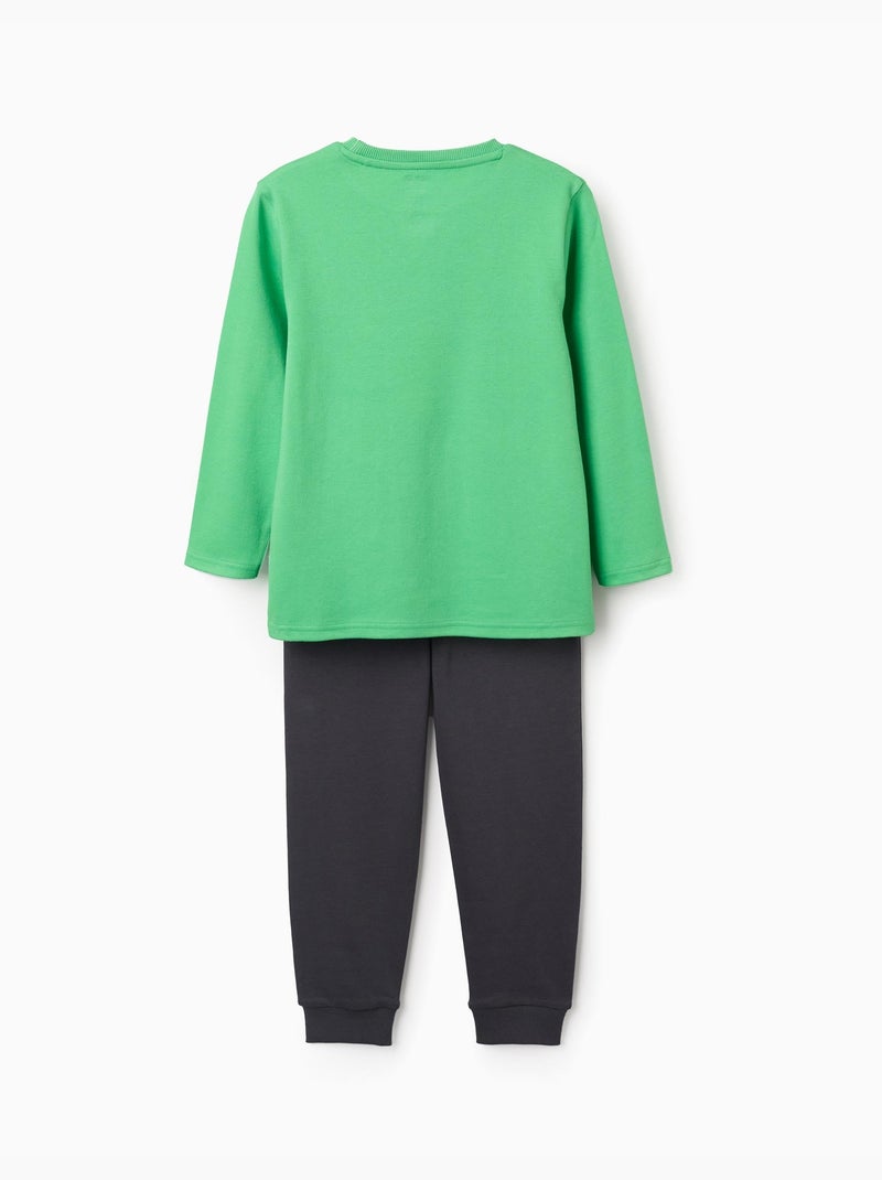 Pyjama en coton à manches longues avec imprimé Minecraft Vert - Kiabi