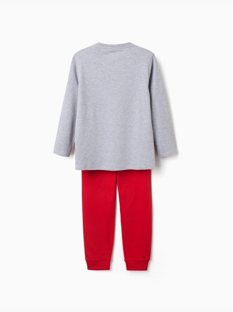 Pyjama en coton à manches longues avec imprimé Super Mario Gris clair - Kiabi
