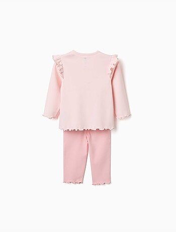 Pyjama en coton à manches longues et imprimé minnie & figaro