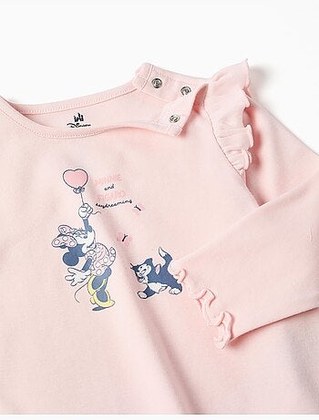 Pyjama en coton à manches longues et imprimé minnie & figaro
