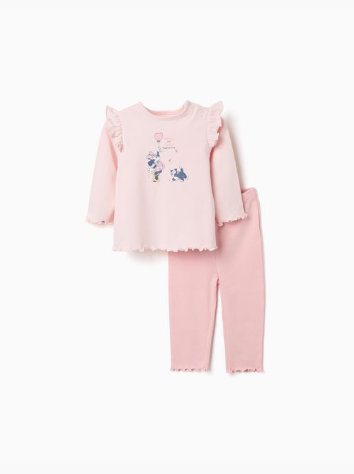 Pyjama en coton à manches longues et imprimé Minnie & Figaro - Kiabi