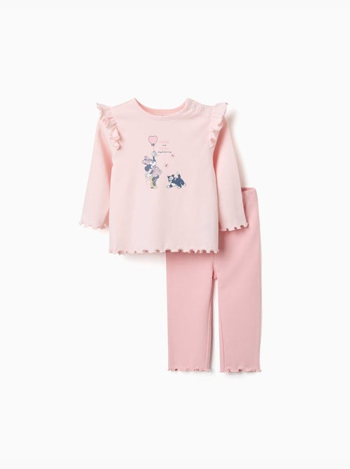 Pyjama en coton à manches longues et imprimé Minnie & Figaro - Kiabi