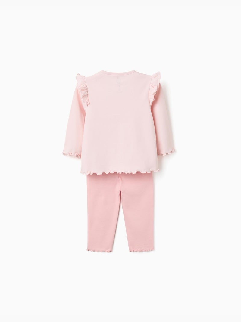 Pyjama en coton à manches longues et imprimé Minnie & Figaro Rose clair - Kiabi