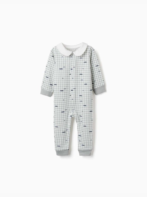 Pyjama en coton à motif vichy - Kiabi