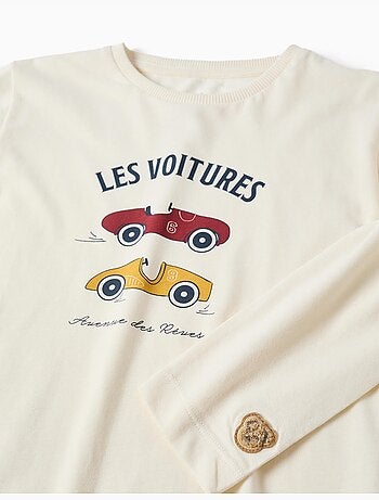 Pyjama en coton avec imprimé de voitures de course