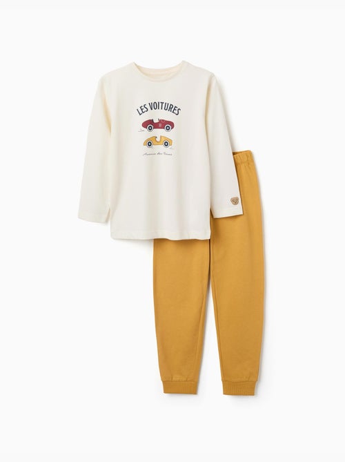 Pyjama en coton avec imprimé de voitures de course - Kiabi
