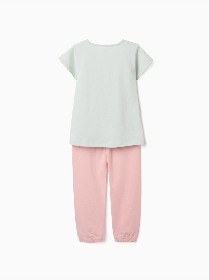 Pyjama en coton avec imprimé fleur Vert - Kiabi