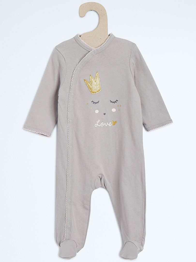 Pyjama en coton gris - Kiabi