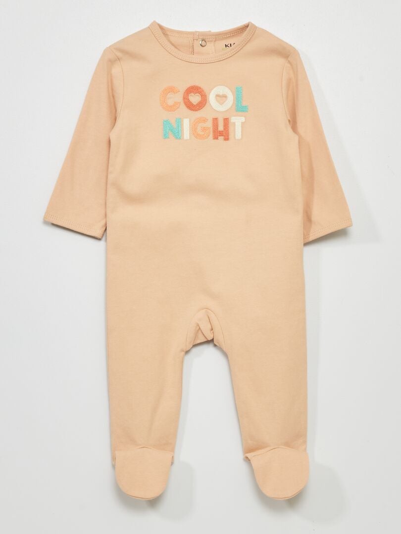 Pyjama en jersey avec imprimé Beige 'cool night' - Kiabi