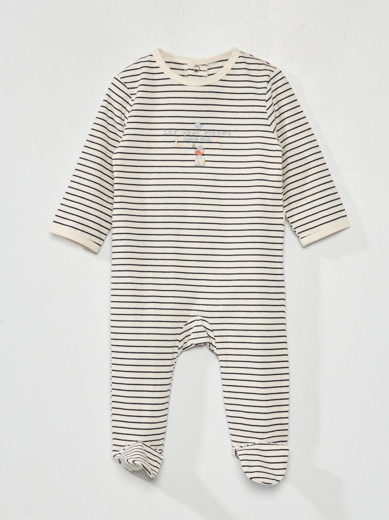 Pyjama en jersey avec imprimé Blanc - Kiabi