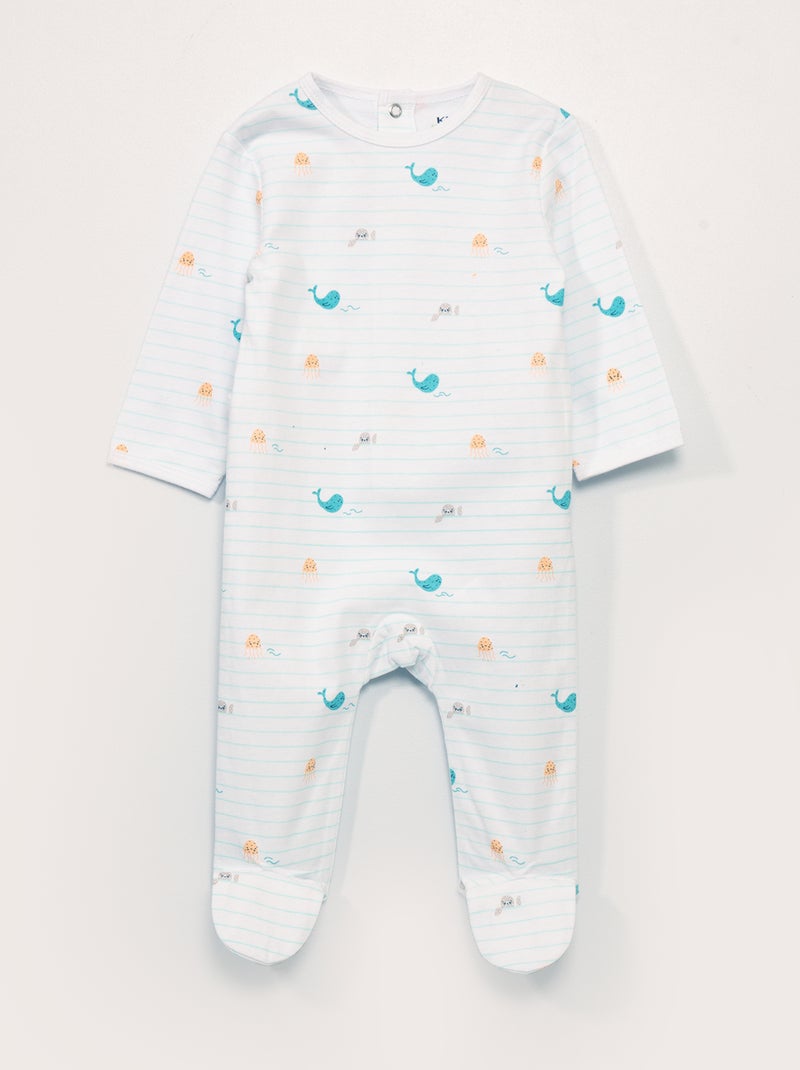 Pyjama en jersey avec imprimé BLANC - Kiabi