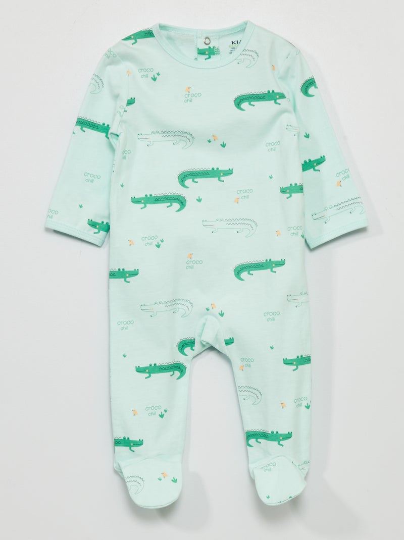 Pyjama en jersey avec imprimé Bleu 'croco' - Kiabi
