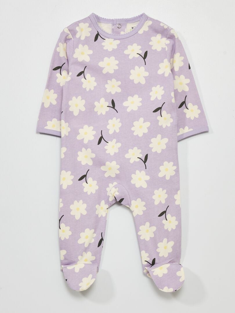 Pyjama en jersey avec imprimé Violet - Kiabi