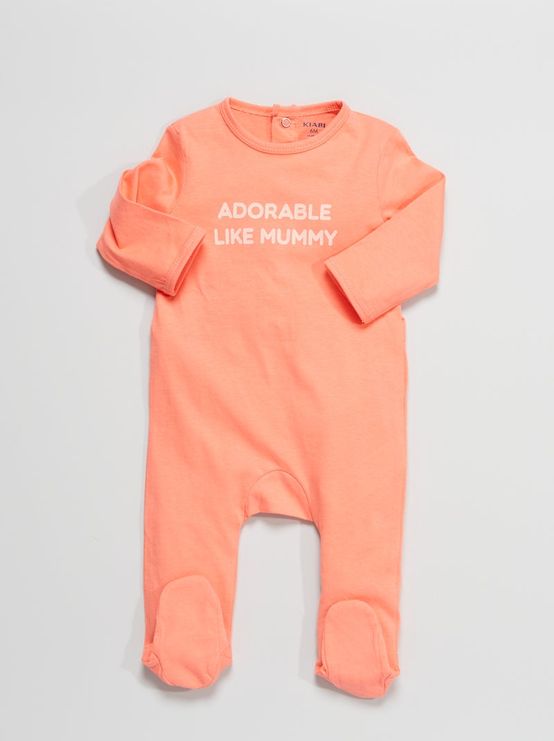 Pyjama en jersey avec message imprimé Rose - Kiabi