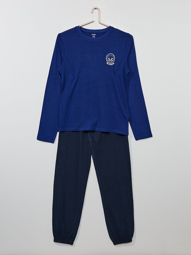 Pyjama en jersey bleu - Kiabi