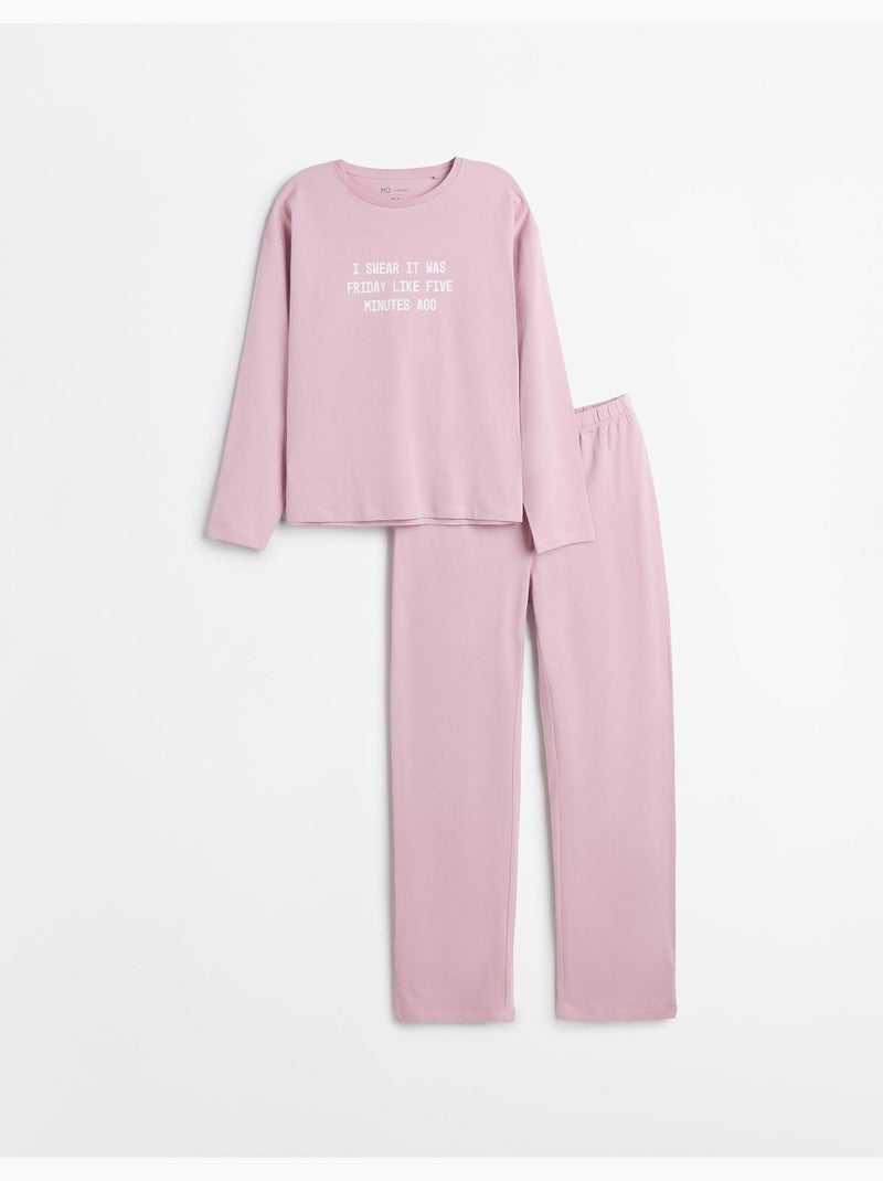 Pyjama en jersey imprimé, mo fashion Rose - Kiabi