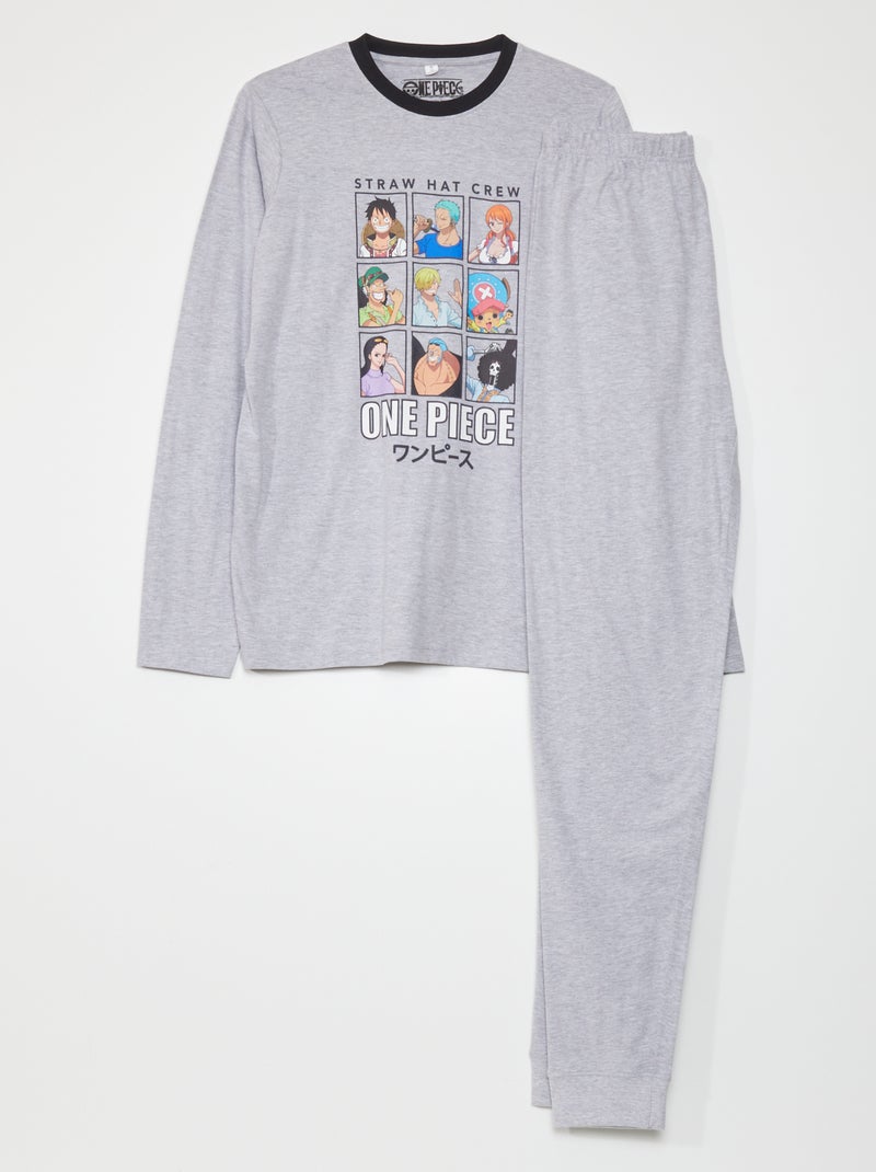 Pyjama en jersey One Piece' - 2 pièces Gris - Kiabi