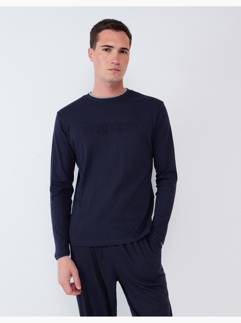 Pyjama en maille interlock, mo fashion Bleu - Kiabi
