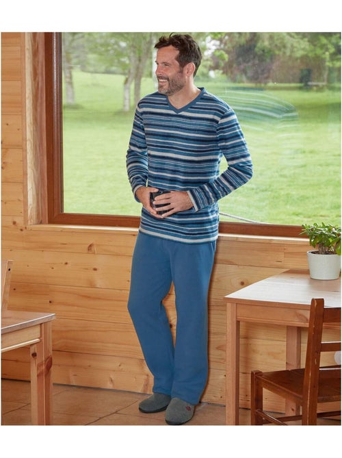Pyjama en Micropolaire Rayé - ATLAS FOR MEN - Kiabi Pyjama en Micropolaire Rayé - ATLAS FOR MEN - Kiabi