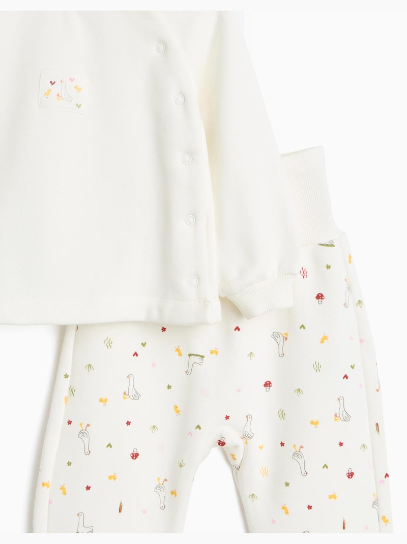 Pyjama en molleton gratté, mo fashion Beige - Kiabi